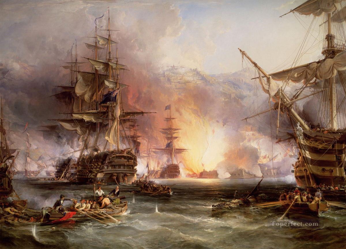 The Bombardment of Algiers battleships Oil Paintings